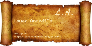 Lauer András névjegykártya